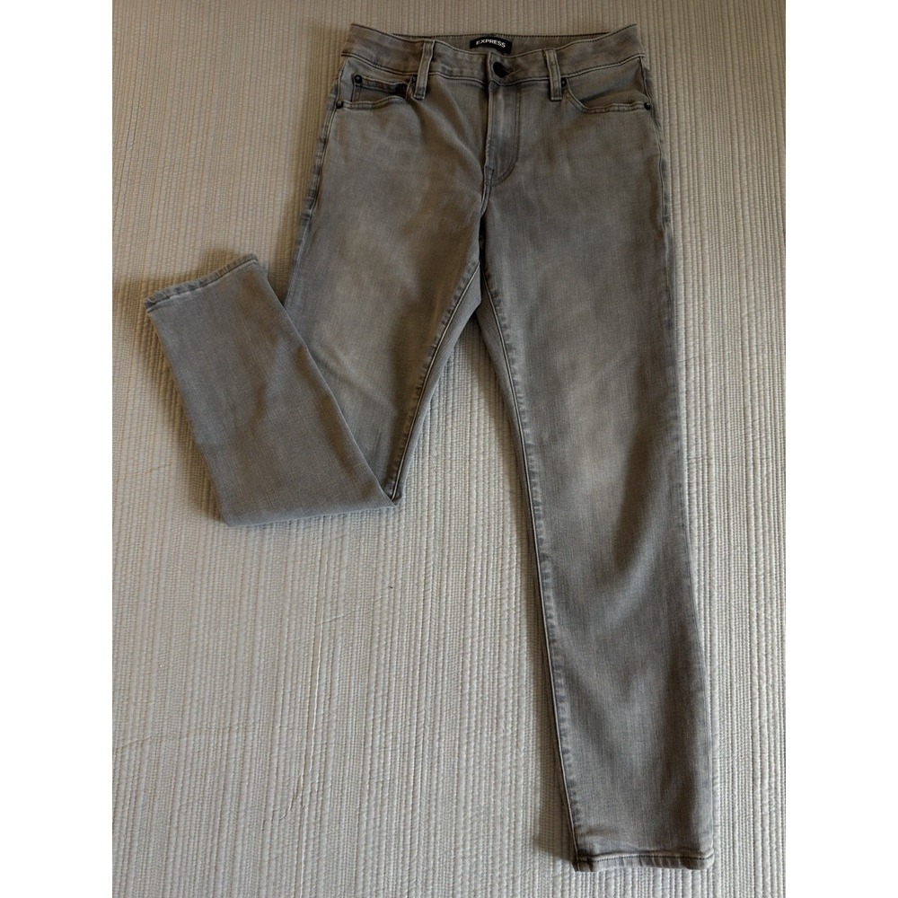 Express‎ Modern Gray Slim Straight Jeans Stretch Denim 29/30